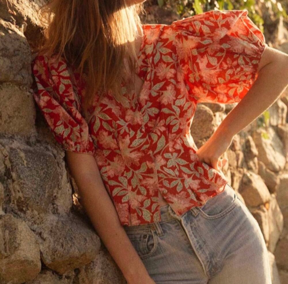 DOEN Chelle Top in Jardin Marjorelle Floral Print XS